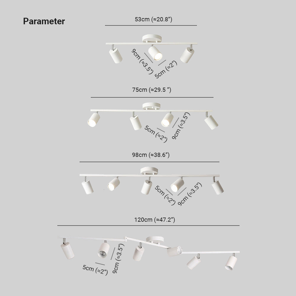 Freja Cylindrisk Modern LED Spotlight för Halvinfattat Montage, Svart/Vit