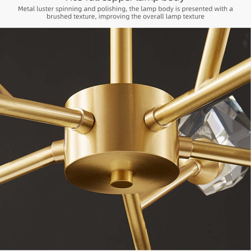 Kristy Design LED Pendellampa Guld Metall+Krystal Vardagsrum/Matsal/Sovrum