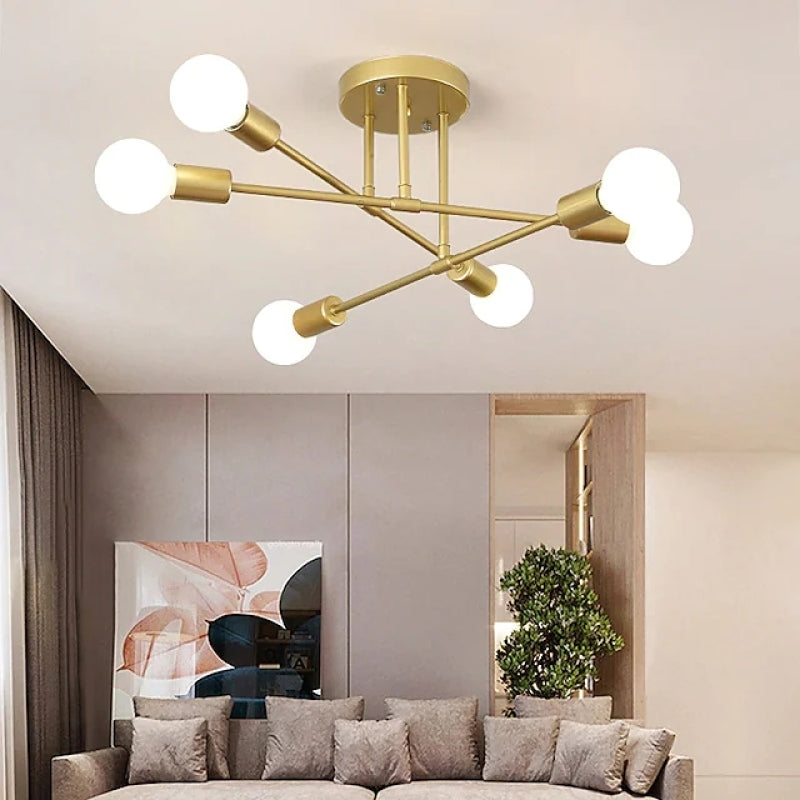 Valentina Modern LED Plafond Guld/Svart Metall/Akryl Vardagsrum