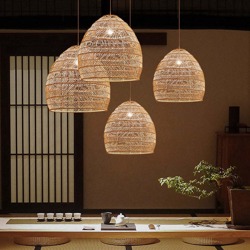 Muto Modern HandstickadBambu LED Pendellampa Vardagsrum Matsal