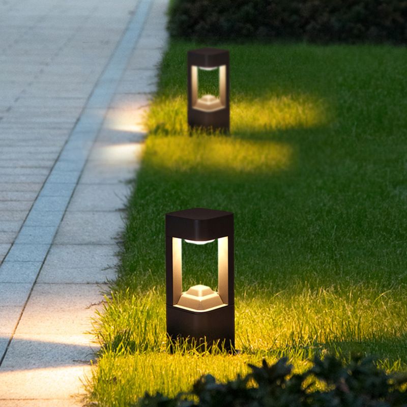 Pena Metall/Akryl LED Fyrkantig Utomhusbelysning Trädgård Solenergi