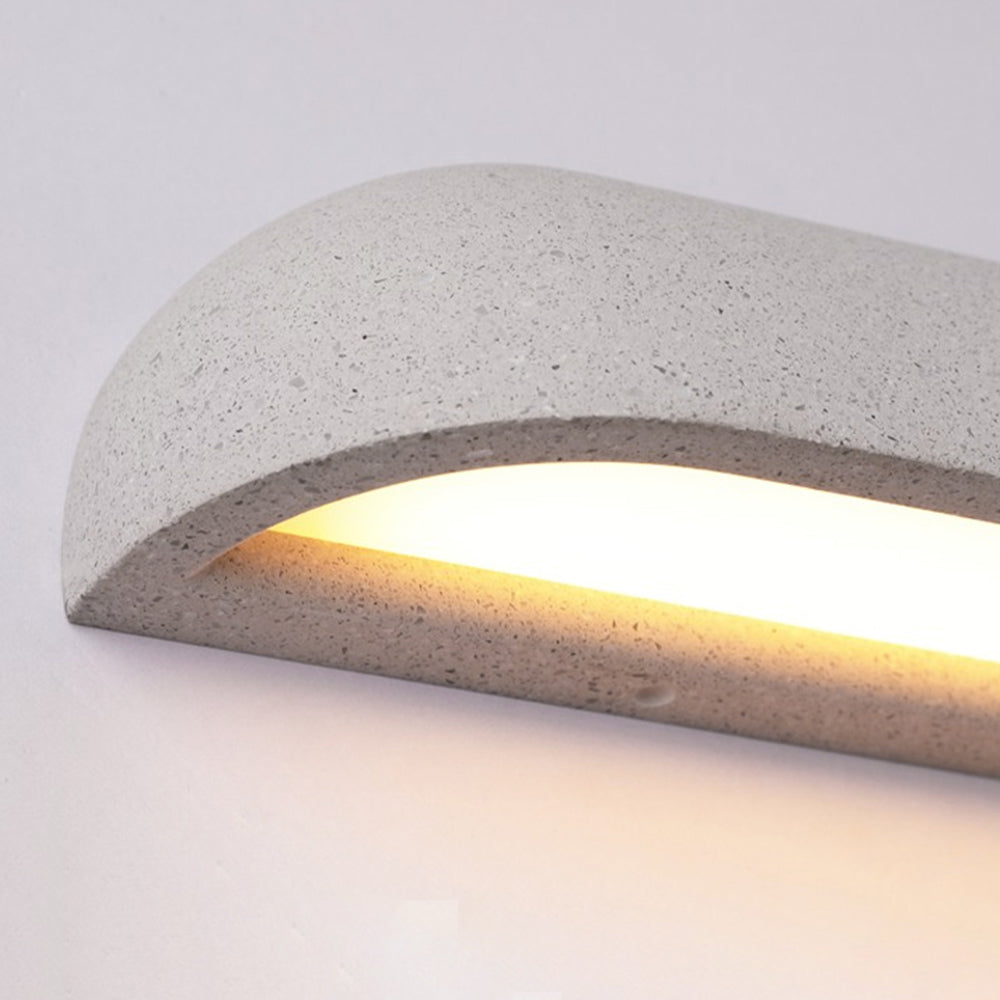 Orr Modern Design LED Halv-elliptisk Vägglampa Metall/Sten Svart/Vit Utomhus
