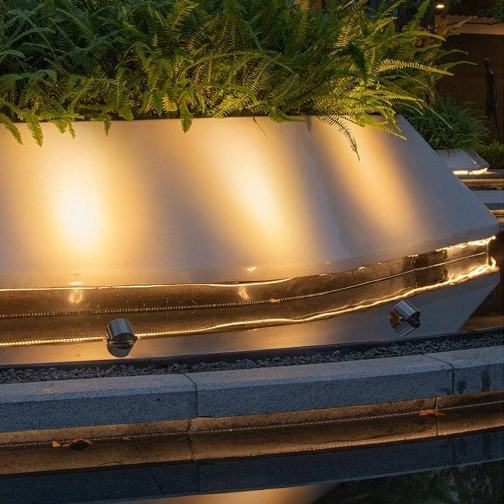 Orr Modern Liten LED Utomhusbelysning Cylindrisk Minimalistisk Metall Silver Trädgård