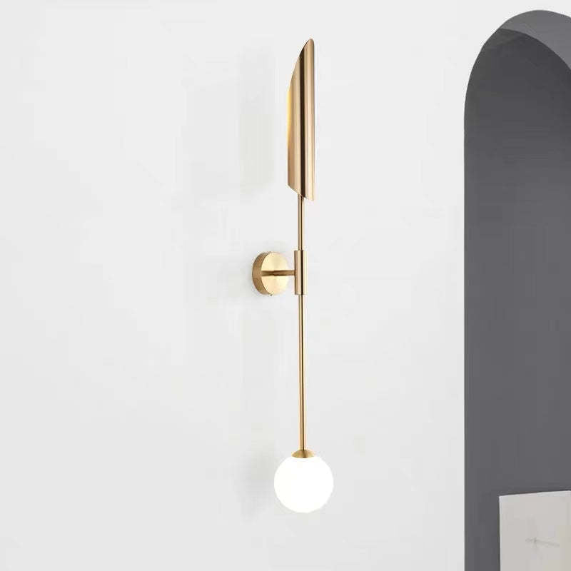 Meza Modern Design Vägglampa Metall/Glas Guld Vardagsrum/Sovrum