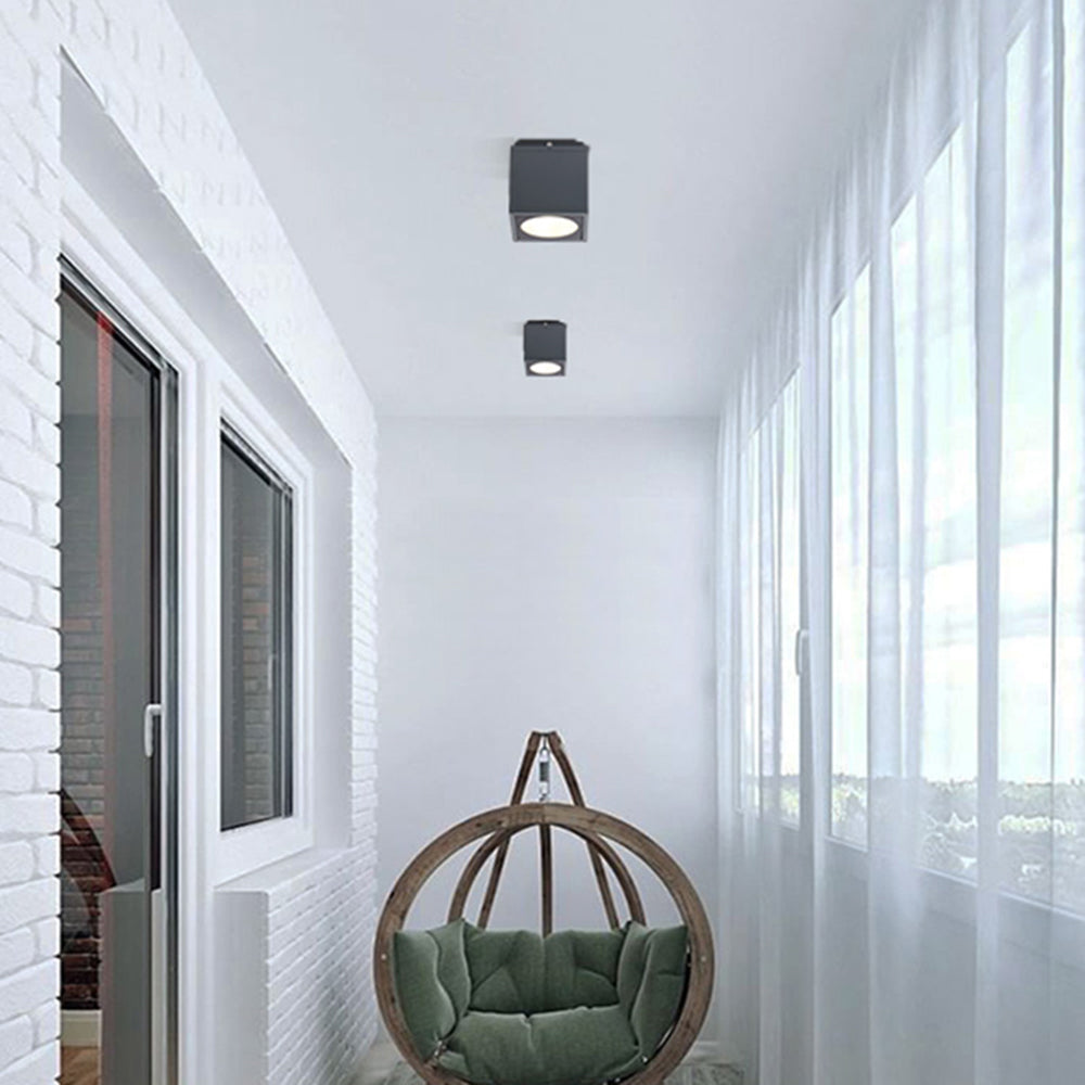 Orr Rektangulär Modern Liten LED Utomhusbelysning Tak Metall Svart Korridor