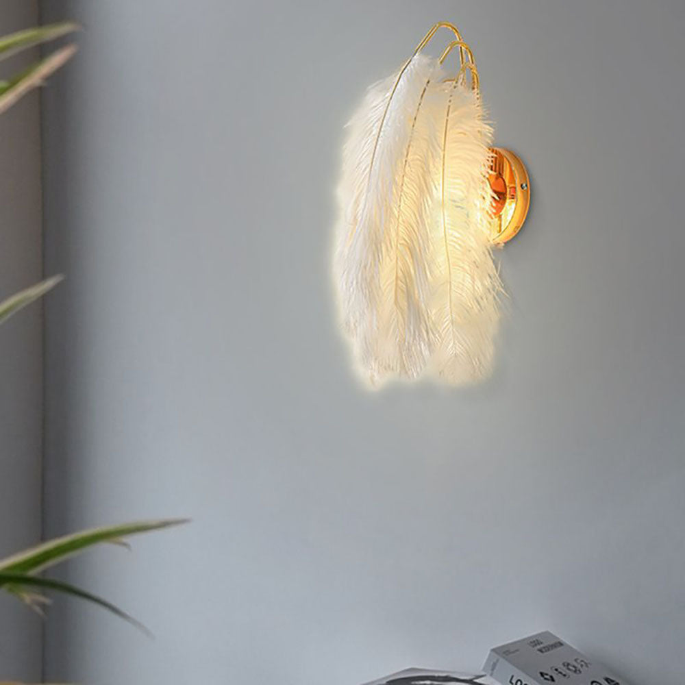 O'Moore Design LED Vägglampa Metall/Fjäder Guld Sovrum/Vardagsrum