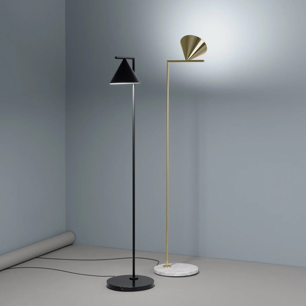 Carins Modern Design LED Golvlampa Svart/Guld Metall Sovrum