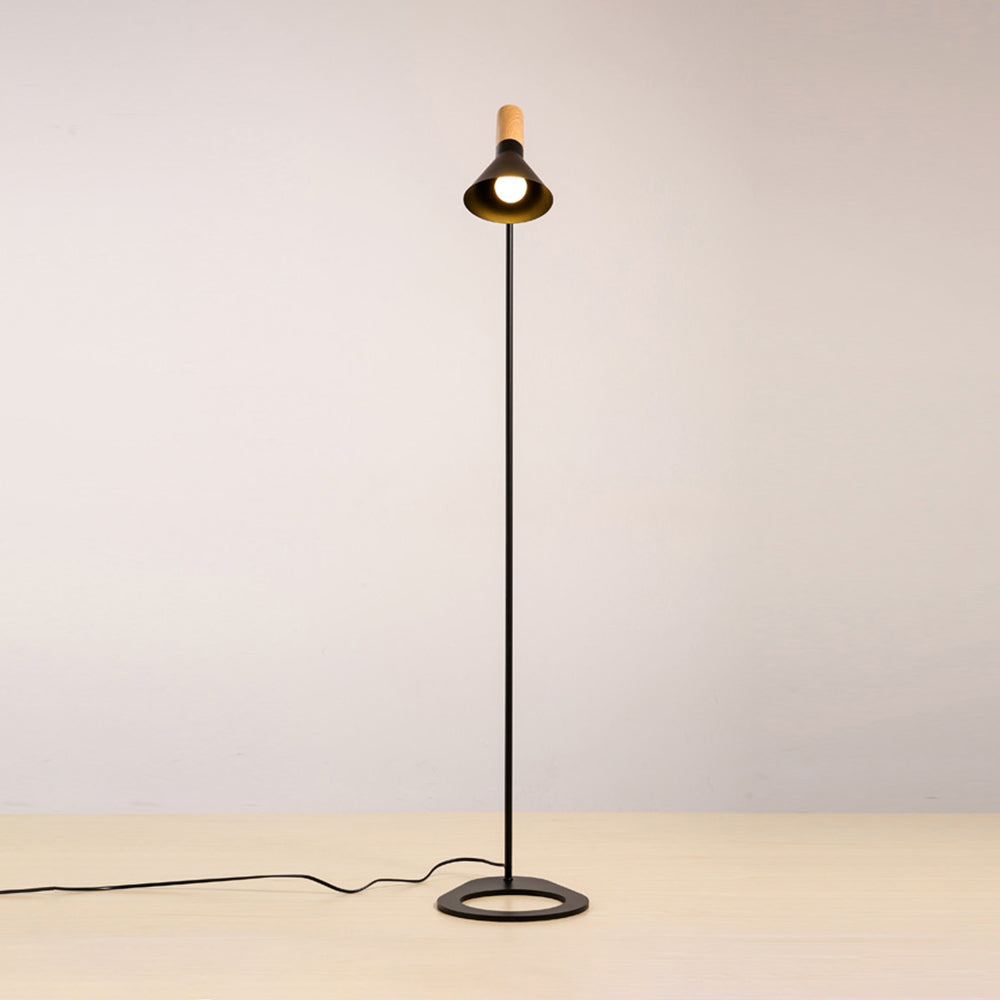 Carins Modern Design Golvlampa Svart/Vit Metall/Trä Sovrum