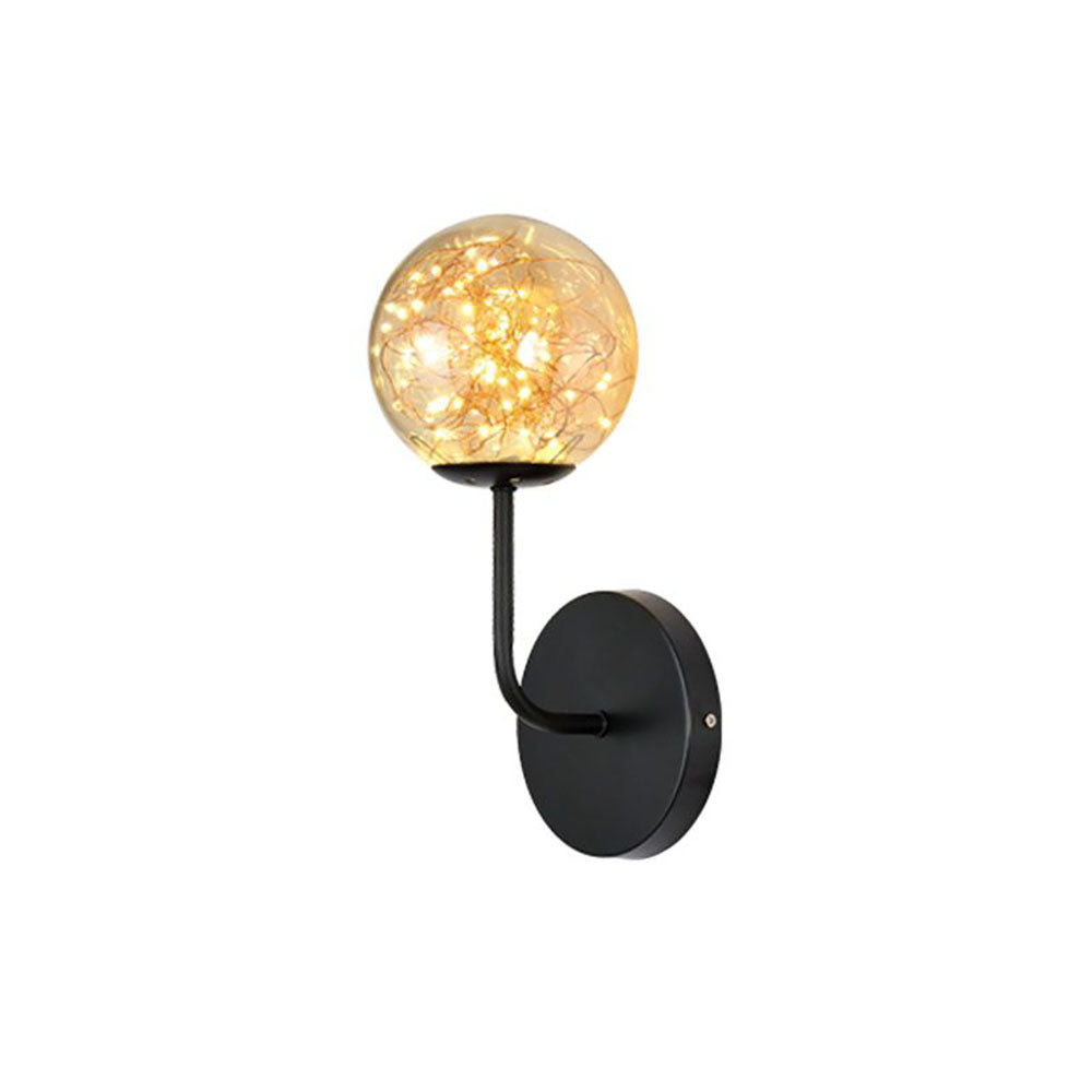 Valentina Retro Design Vägglampa Inomhus Svart/Guld Vardagsrum