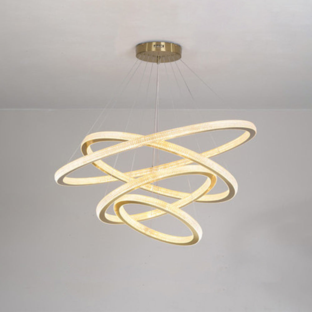 Kirsten Modern Rund LED Pendellampor Metall/Akryl Guld Sovrum/Vardagsrum