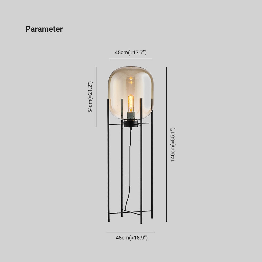 Salgado Modern Design LED Golvlampa Glas/Metall Vardagsrum