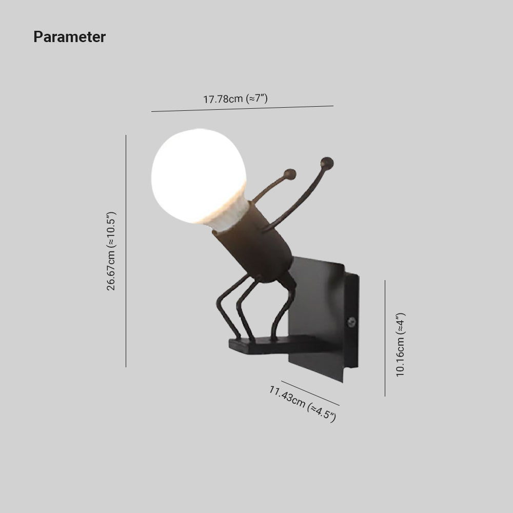 Luxo Retro Vägglampa Inomhus Svart/Vit Metall Vardagsrum