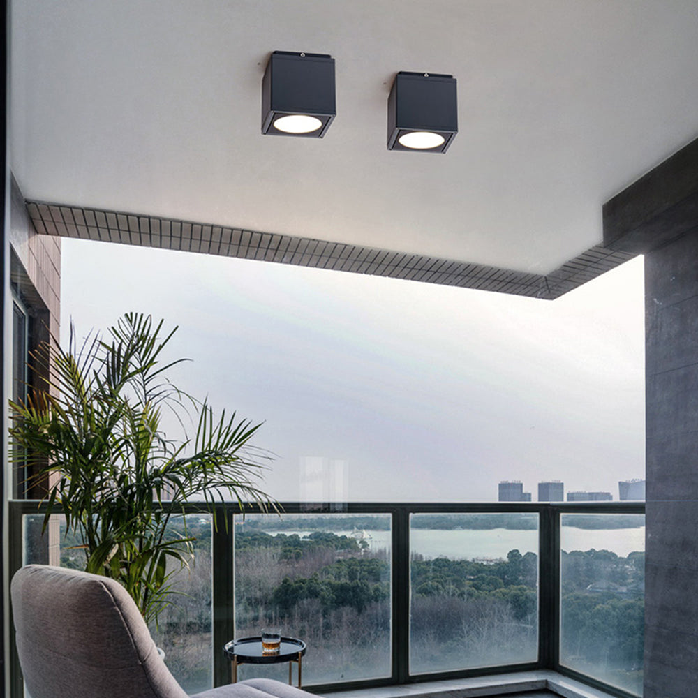 Orr Rektangulär Modern Liten LED Utomhusbelysning Tak Metall Svart Korridor
