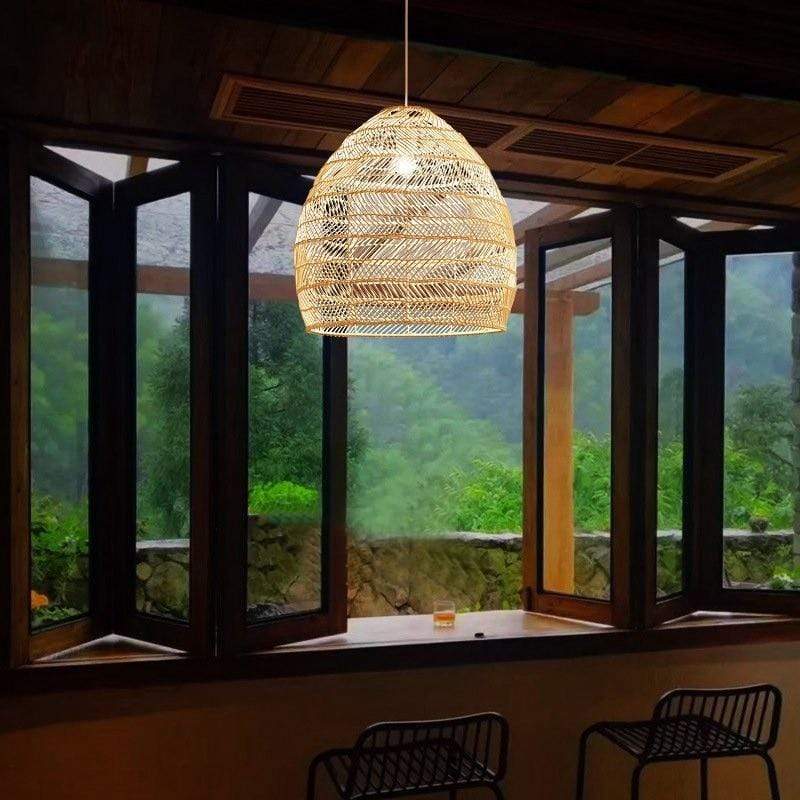 Muto Modern HandstickadBambu LED Pendellampa Vardagsrum Matsal