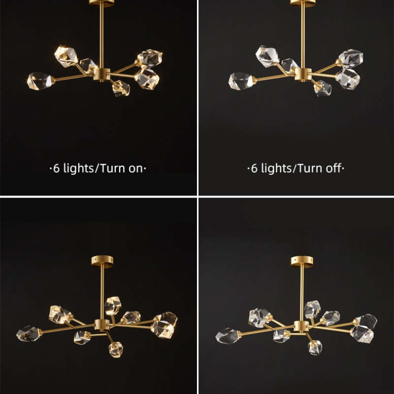 Kristy Design LED Pendellampa Guld Metall+Krystal Vardagsrum/Matsal/Sovrum