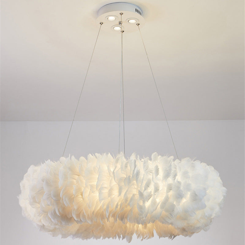 O'Moore Design Rund LED Pendellampa Fjäder/Metall Vit Matsal/Vardagsrum