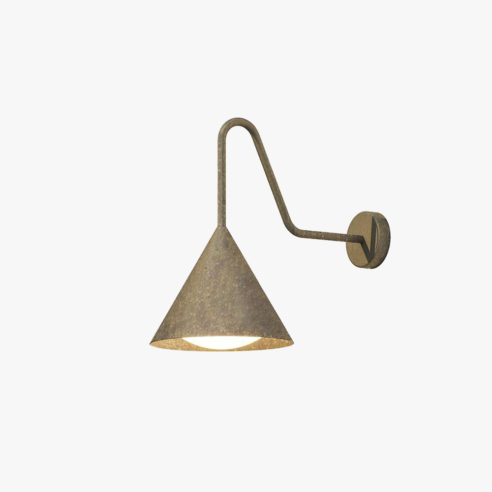 Carins Modern Cone LED Vägglampa Svart/Guld Metall Balkong/Trädgård/Terrass