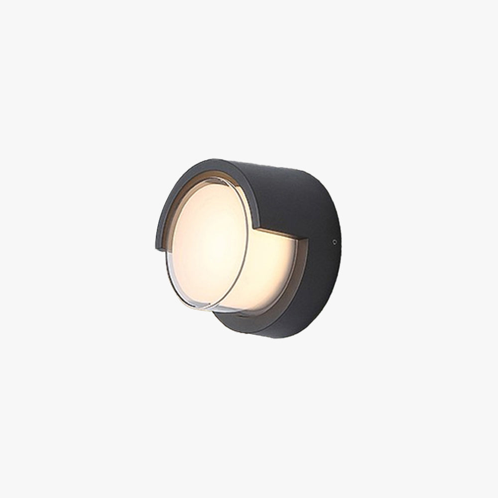Orr Modern Design LED Vägglampa Rund Metall/Akryl Svart Utomhus