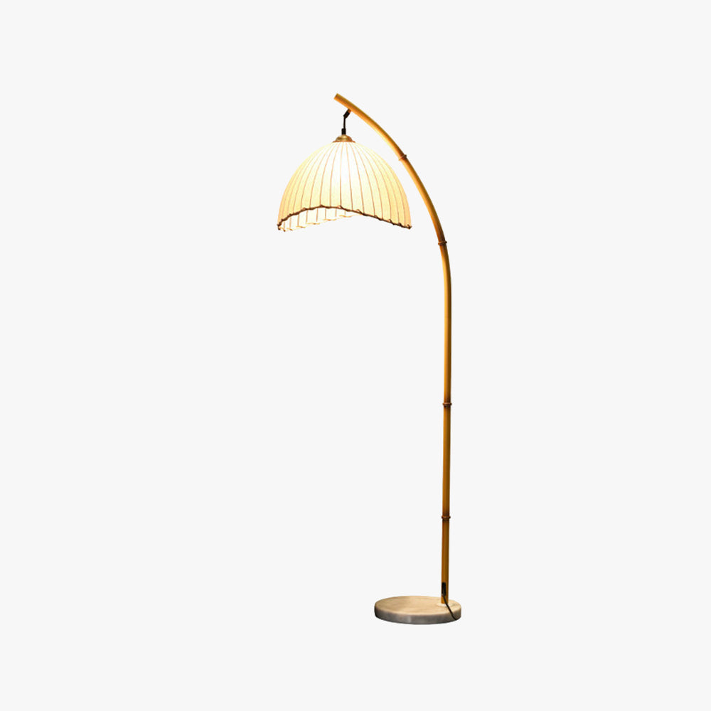 Ozawa Retrostil Design LED Lampskärm Golvlampa Bambu Vardagsrum
