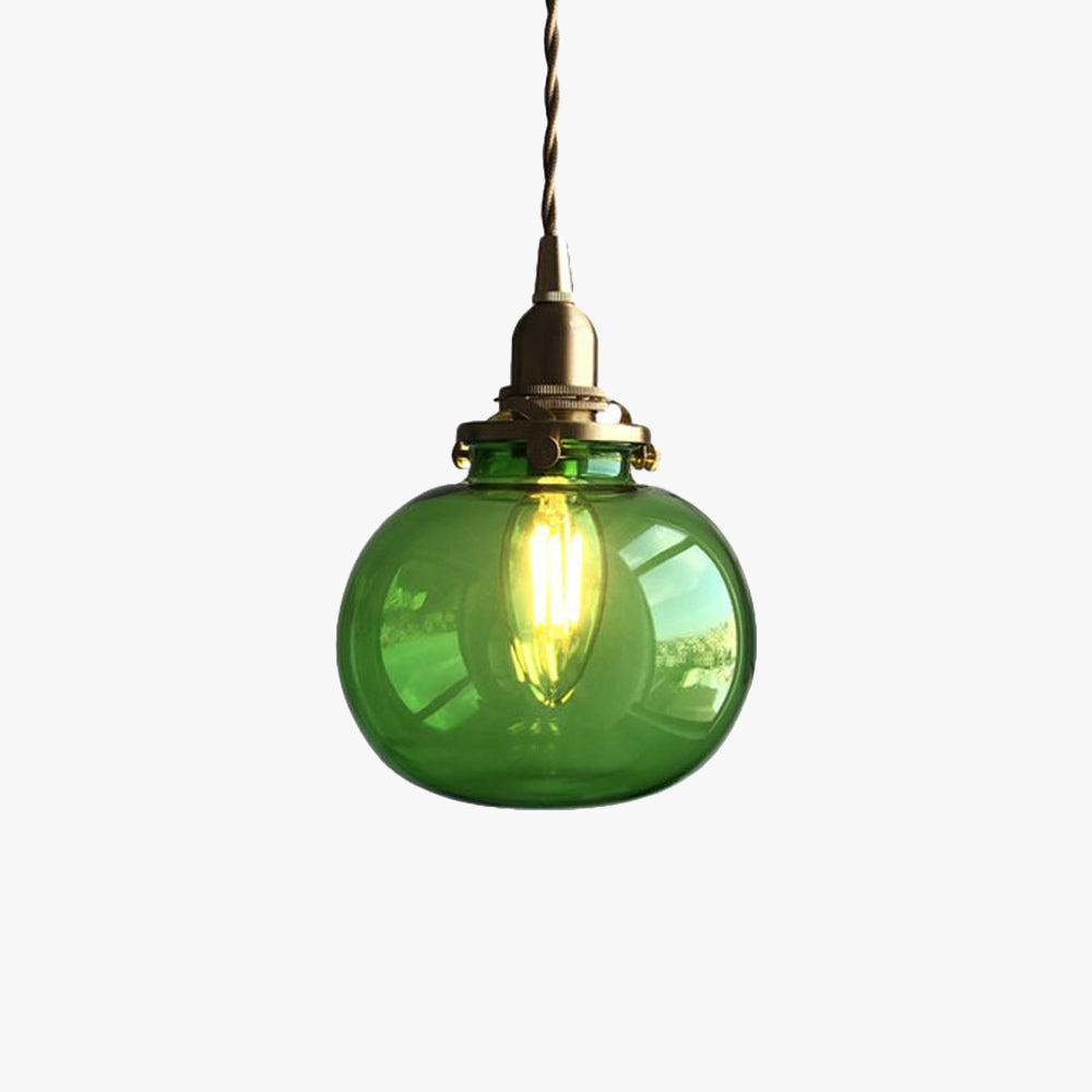 Hailie Retro Oval LED Pendellampor Glas/metall Grön/Klar/Svartgrön Matsal/Sovrum