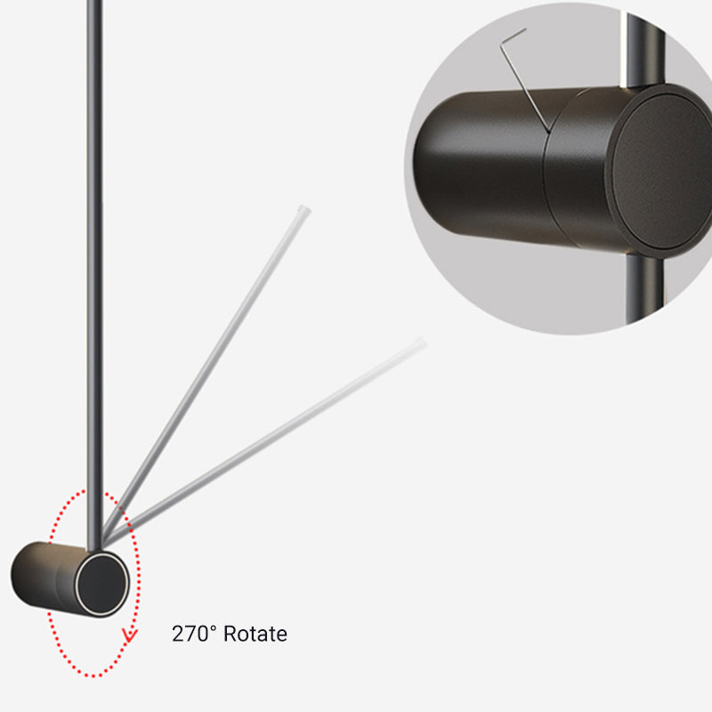 Edge Minimalistisk Roterande Linjär Utomhus Vägglampa, Svart