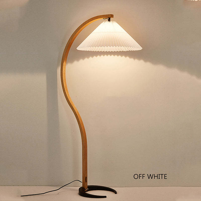 Ozawa Unik LED Golvlampa, Trä/Metall, Vit/Beige/Kaffe, Sovrum/Vardagsrum