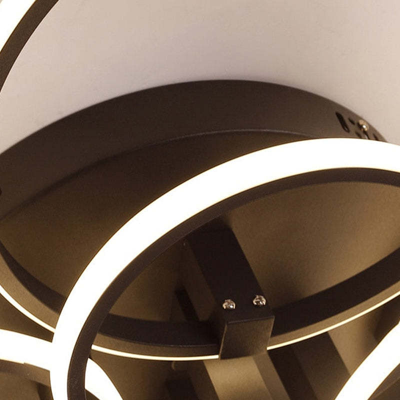 Lacey LED-Taklampa Circle Ring, Svart/Vit