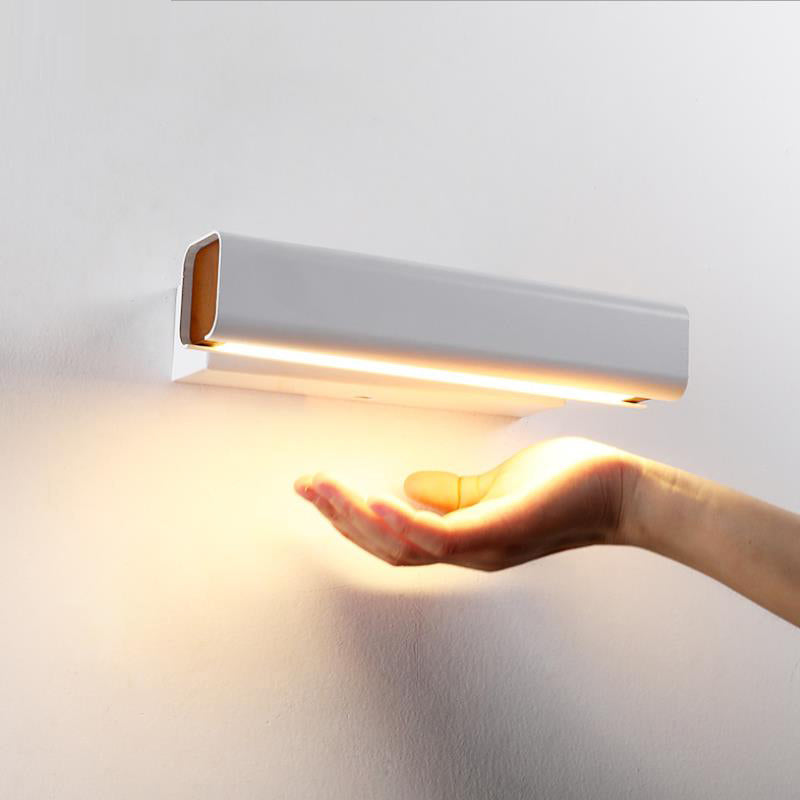 Aqsa Design Rektangulär Roterbar LED Vägglampa Metall/Trä/Akryl Svart/Vit Sovrum/Vardagsrum