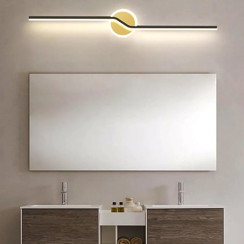 Leigh Linjär Minimalistisk Design LED Vägglampa Metall/Akryl Guld/Vit Sovrum/Vardagsrum