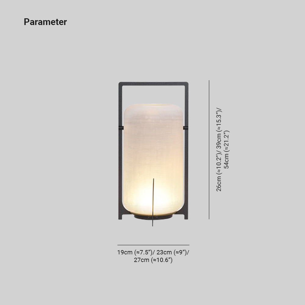 Pena Minimalistisk Cylinder Glas/Akryl Golvlampa För Utomhusbruk, Vit