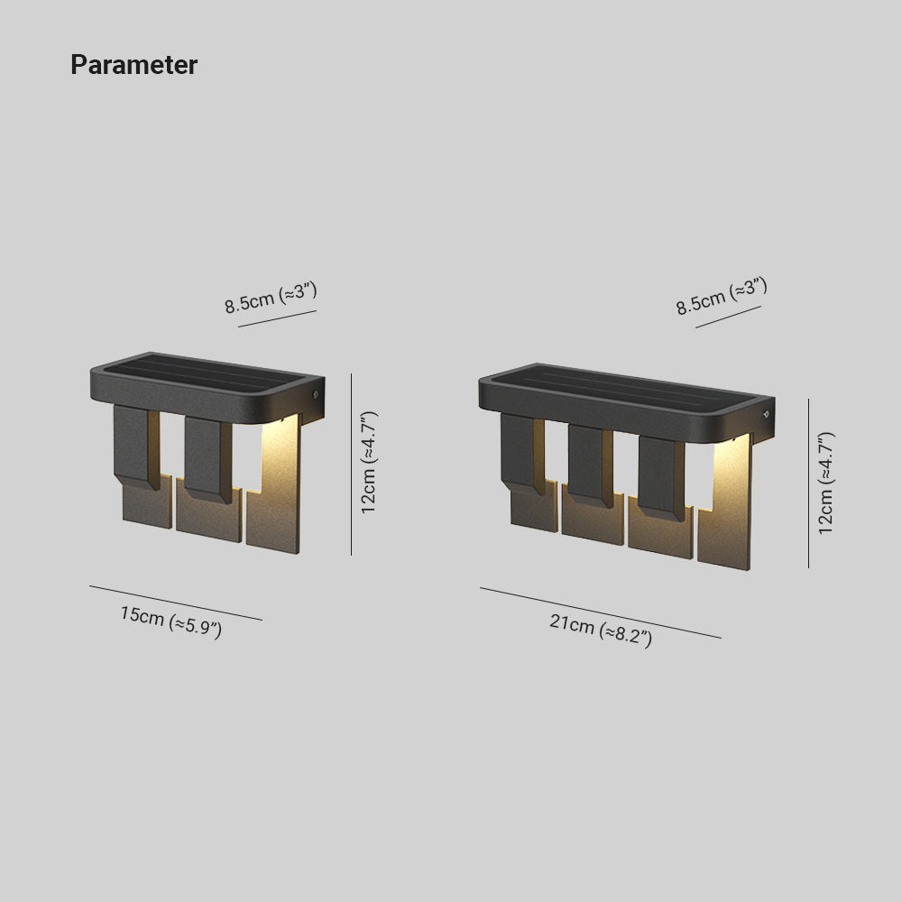 Orr Modern Metall LED Solenergi Vägglampa Trädgård Balkong