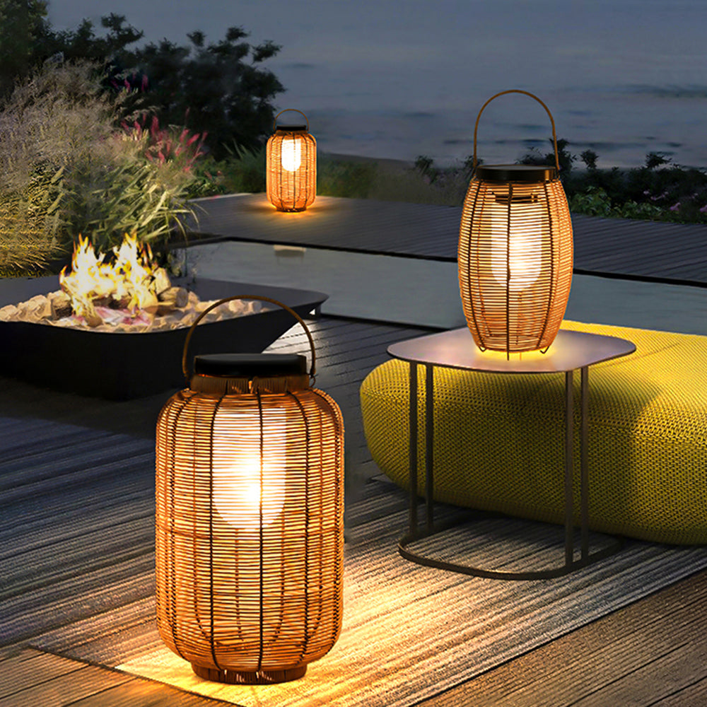 Ritta Modern Cylindrisk Rektangulär LED Dekorativ Utomhusbelysning Metall Brun Trädgård