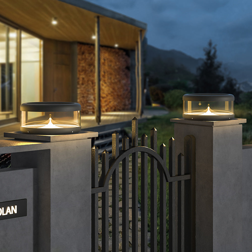 Riley Design Solcell LED Rund Utomhusbelysning Golvlampa Metall Svart Trädgård