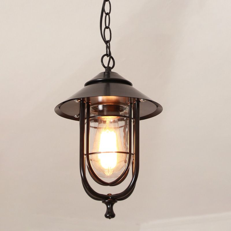 Alessio Vintage Metall Glas LED Pendellampa Utomhus Matbord Vardagsrum