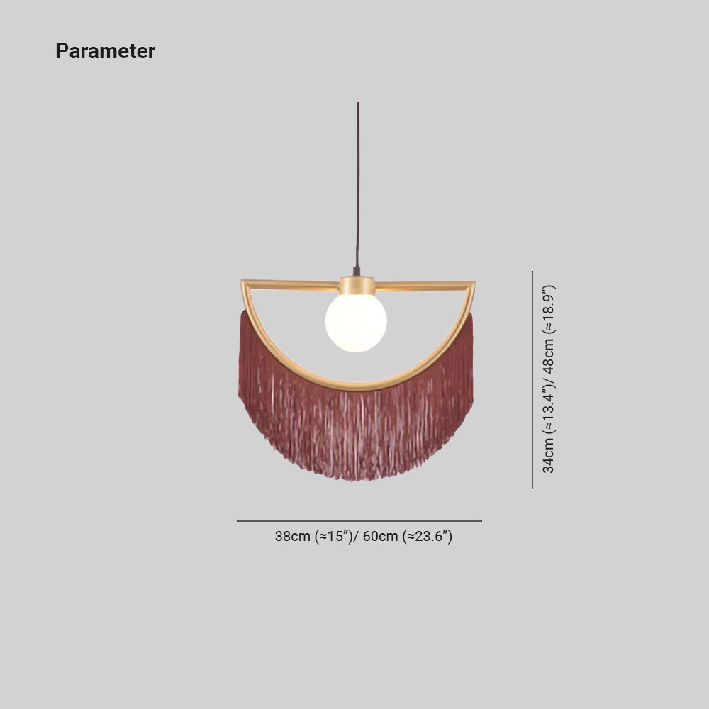 Minori Retro Tyg med Fransar Metall Pendellampor, Vardagsrum/Sovrum