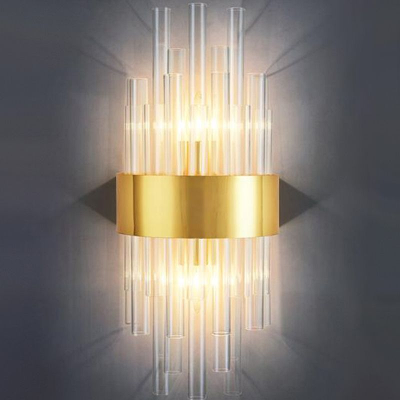 Kristy Modern Mångformig LED Vägglampa Genomskinlig Metall/Kristall Guld Vardagsrum/Sovrum