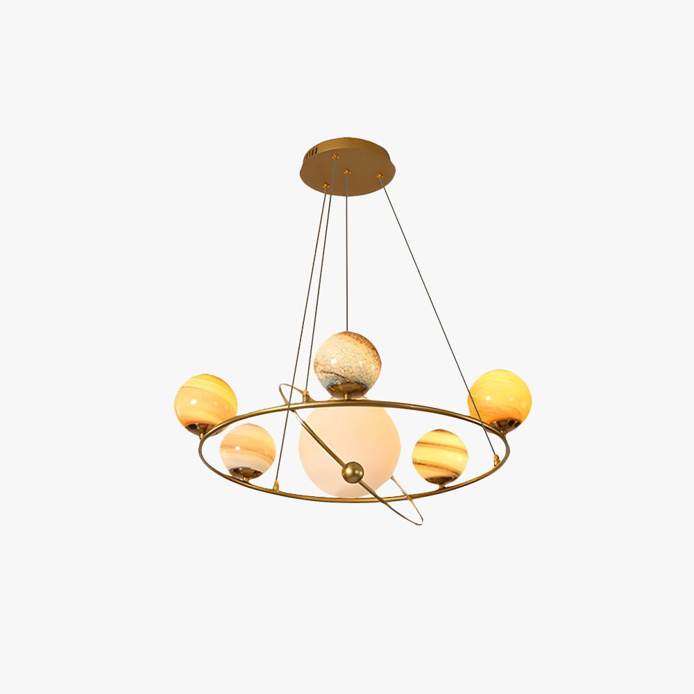 Valentina Modern Globe LED Pendellampor Glas Guld Sovrum Vardagsrum