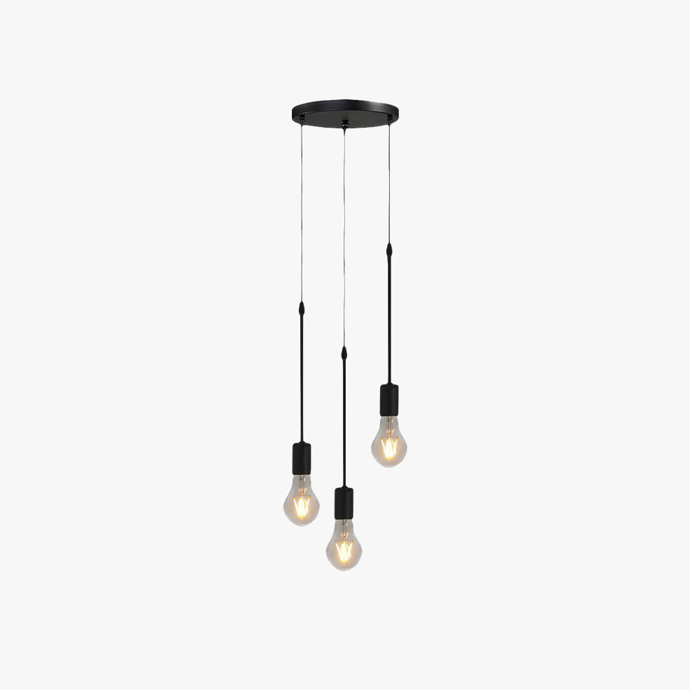 Alessio Industriell Modern LED Pendellampa 3 Lampor/Många Glödlampor Svart Metall Vardagsrum