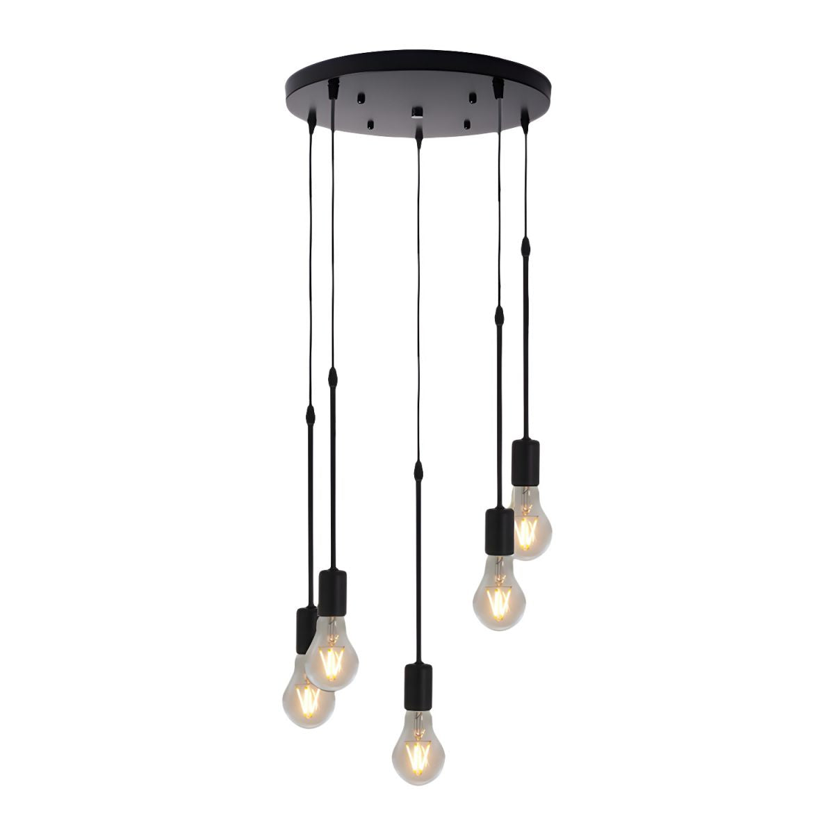 Alessio Industriell Modern LED Pendellampa 3 Lampor/Många Glödlampor Svart Metall Vardagsrum