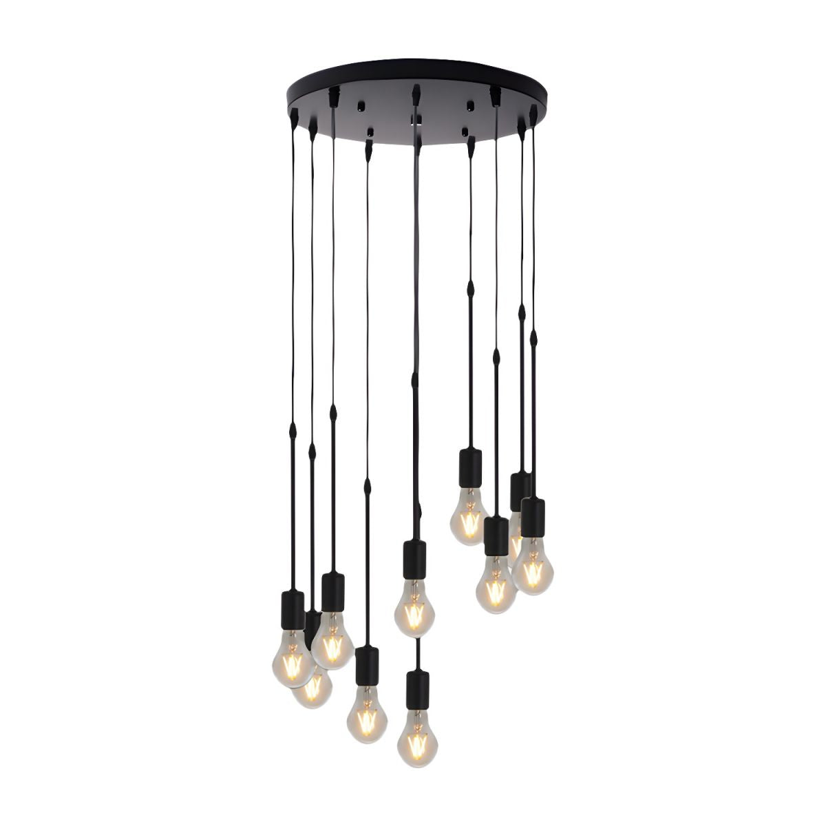 Alessio Industriell Modern LED Pendellampa 3 Lampor/Många Glödlampor Svart Metall Vardagsrum