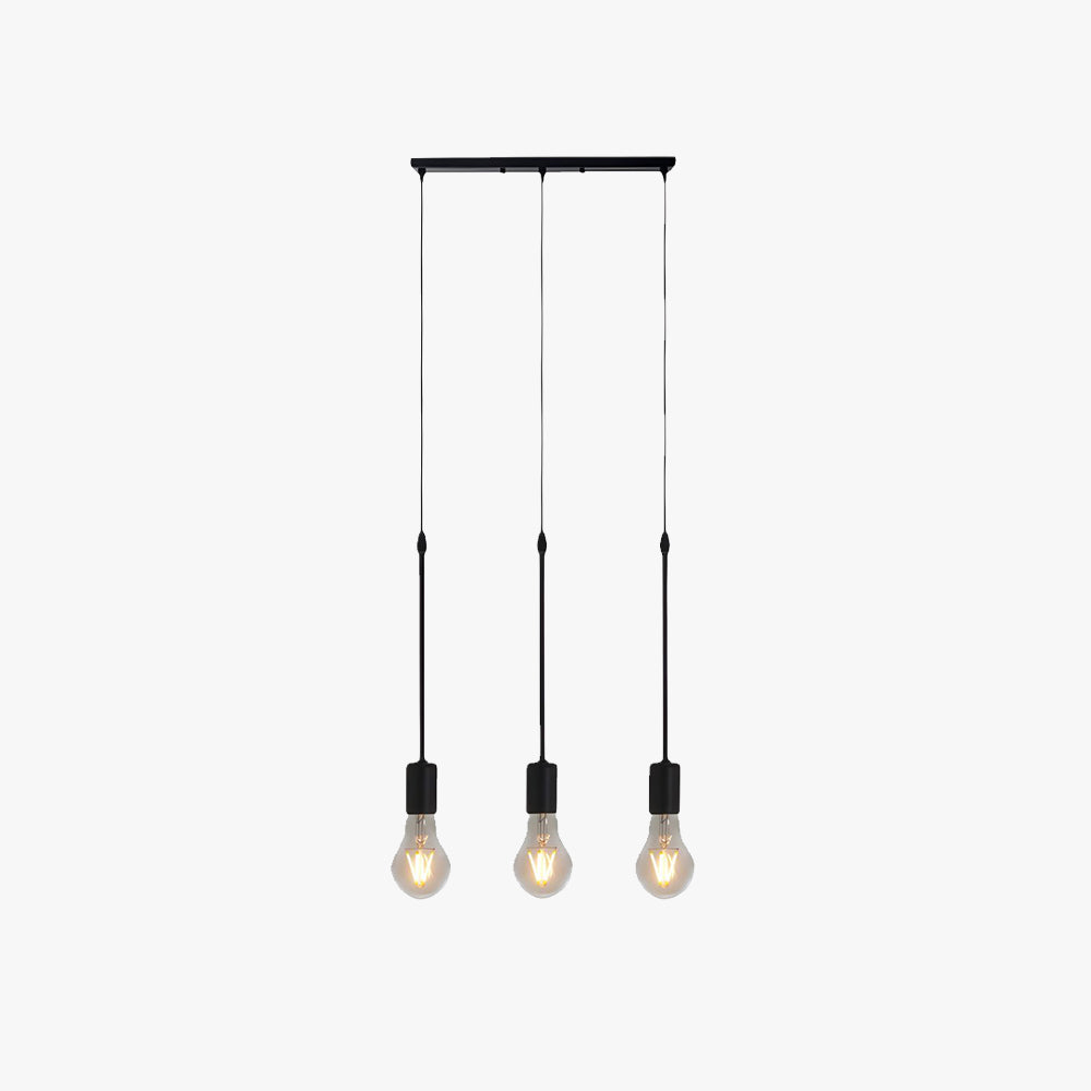 Alessio Industriell Modern LED Pendellampa 3 Lampor/Många Glödlampor Svart Metall Vardagsrum