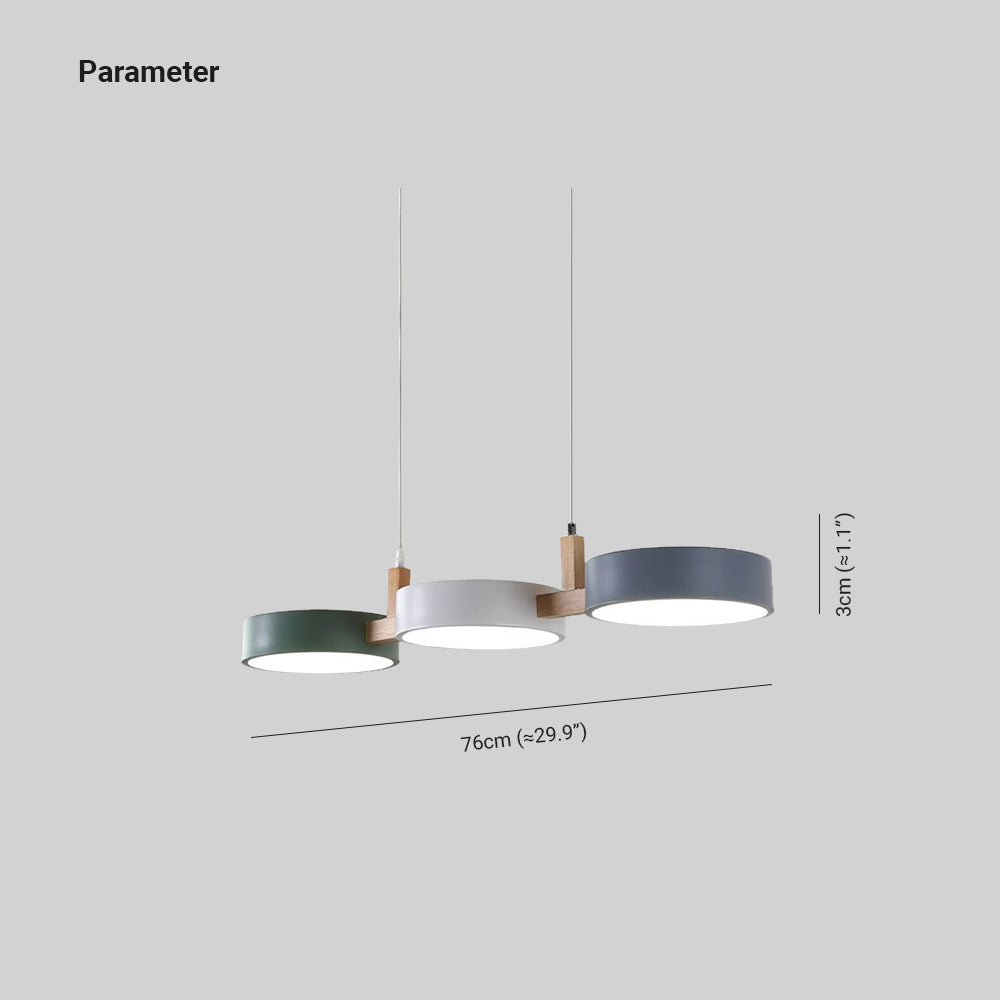 Morandi Modern Rund Metall Trä LED Pendellampa Köksö Matbord