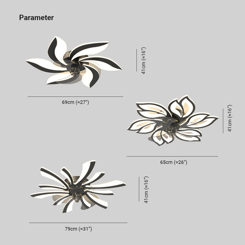 Hana Modern Dekorativ LED Takfläktar Med Belysning Vardagsrum