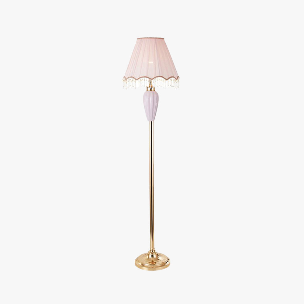 Eryn Vintage Golvlampa i Keramik och Tyg, Blå/Pink