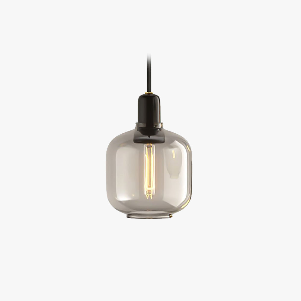 Hailie Design Cylindrisk LED Pendellampor Marmor/Glas Bärnsten/Rökgrå/Svart Vardagsrum/Sovrum