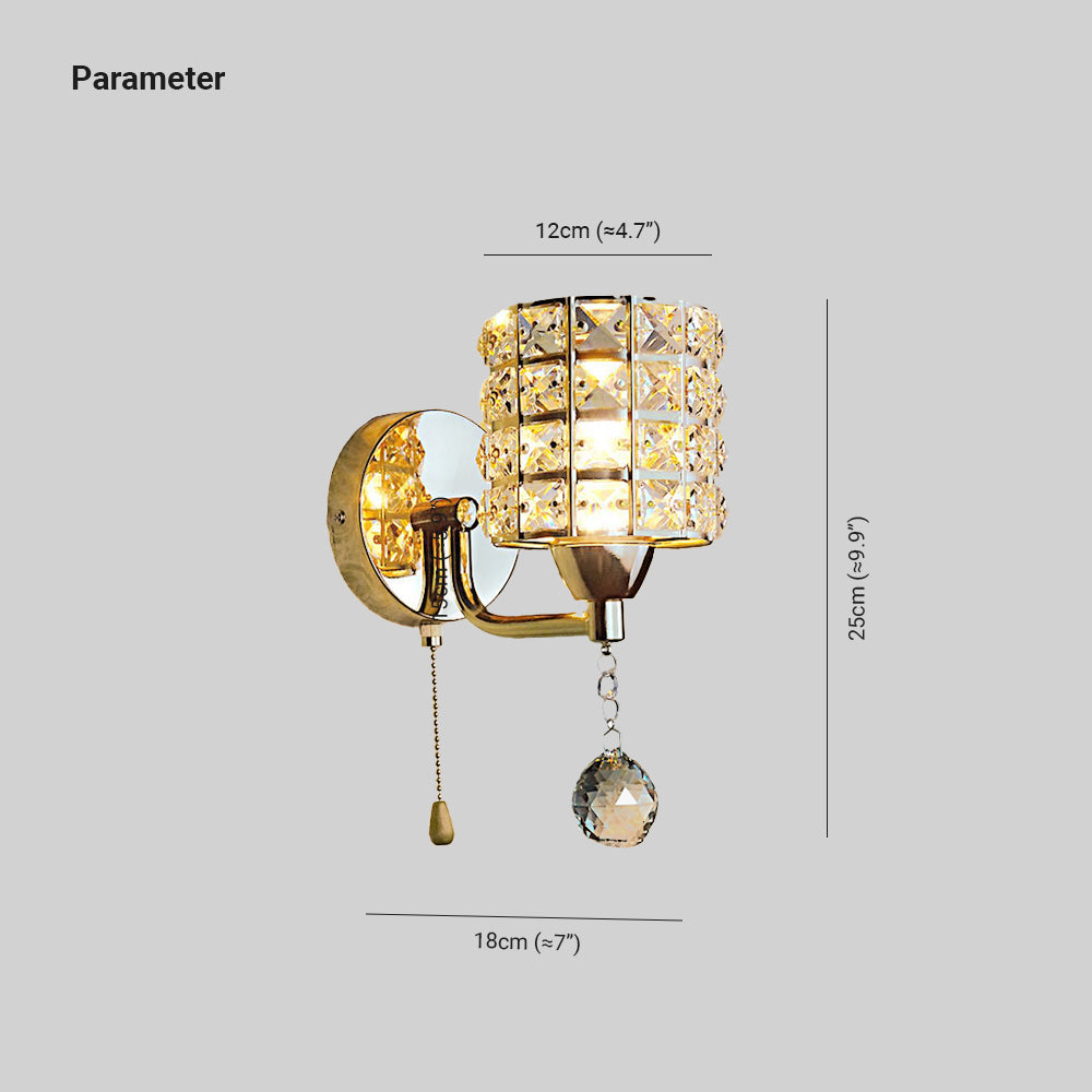 Kristy Retro LED Vägglampa Guld/Krom Metall Sovrum/Badrum