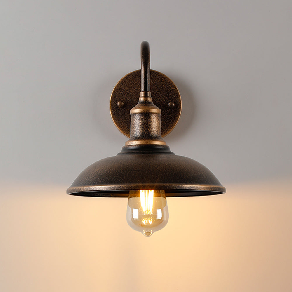 Alessio Design Skålformad LED Vägglampa Metall Antik Mässing Innergård/Terrass