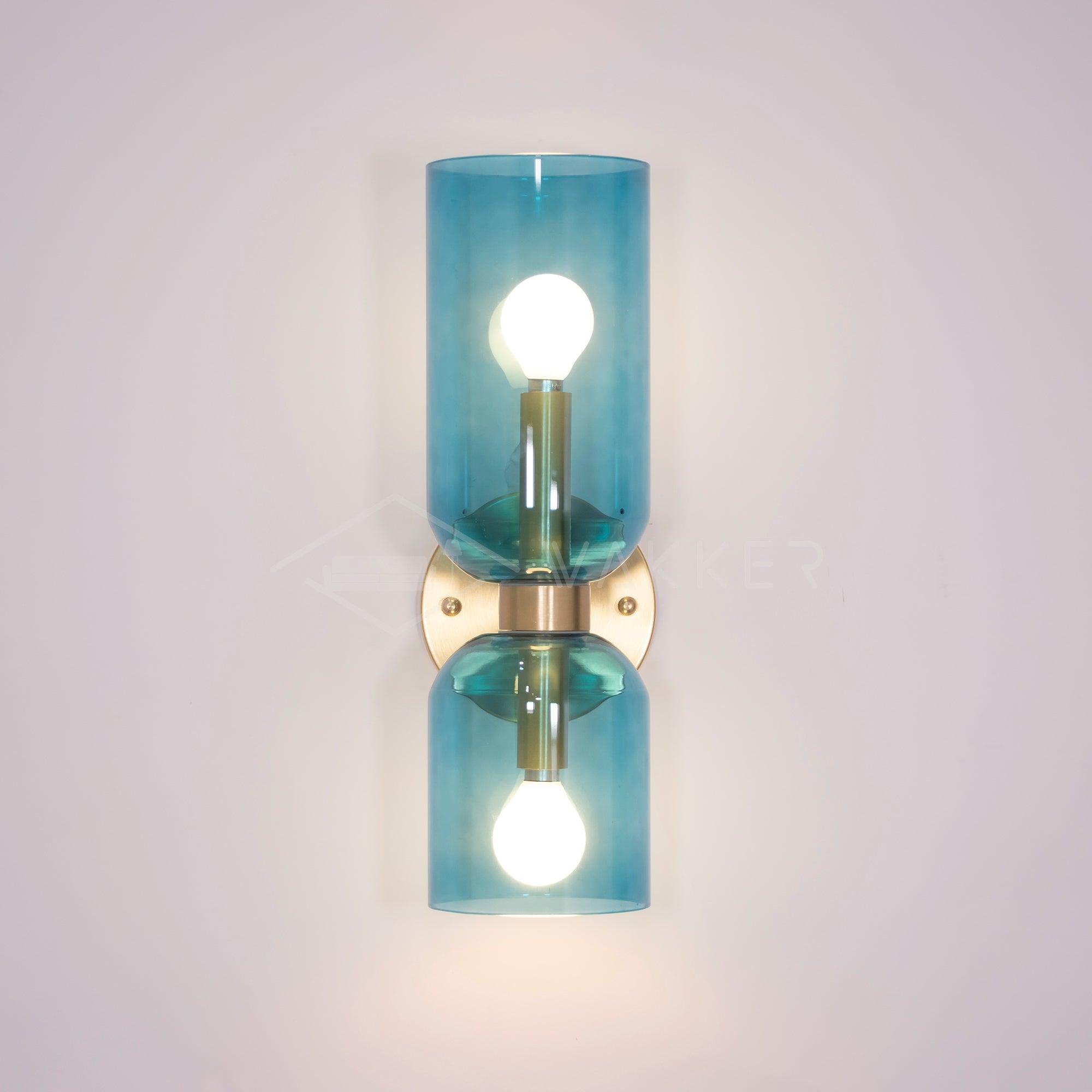 Meza Modern Vägglampa Med Dubbla Huvuden 4 Färger Mässing Glas Vardagsrum/Sovrum/Kök