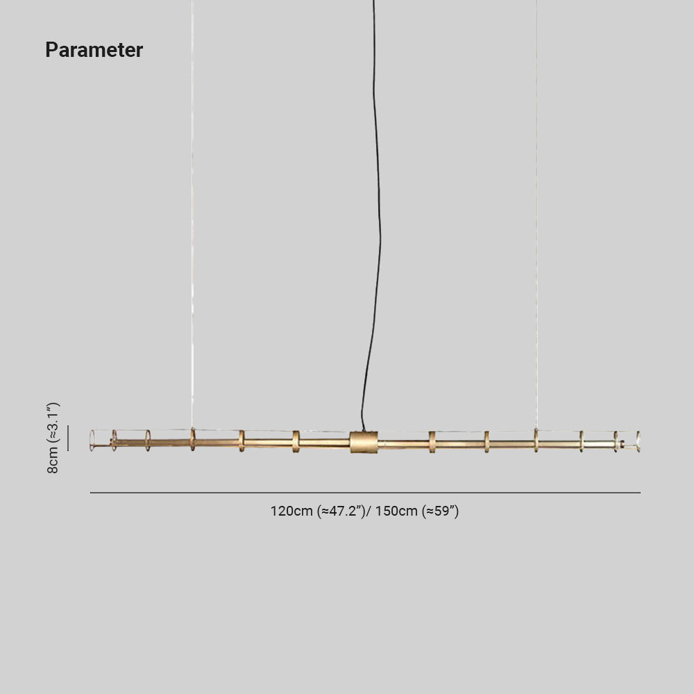 Edge Modern Minimalistisk Linjär Metall/Glas Pendellampor Guld