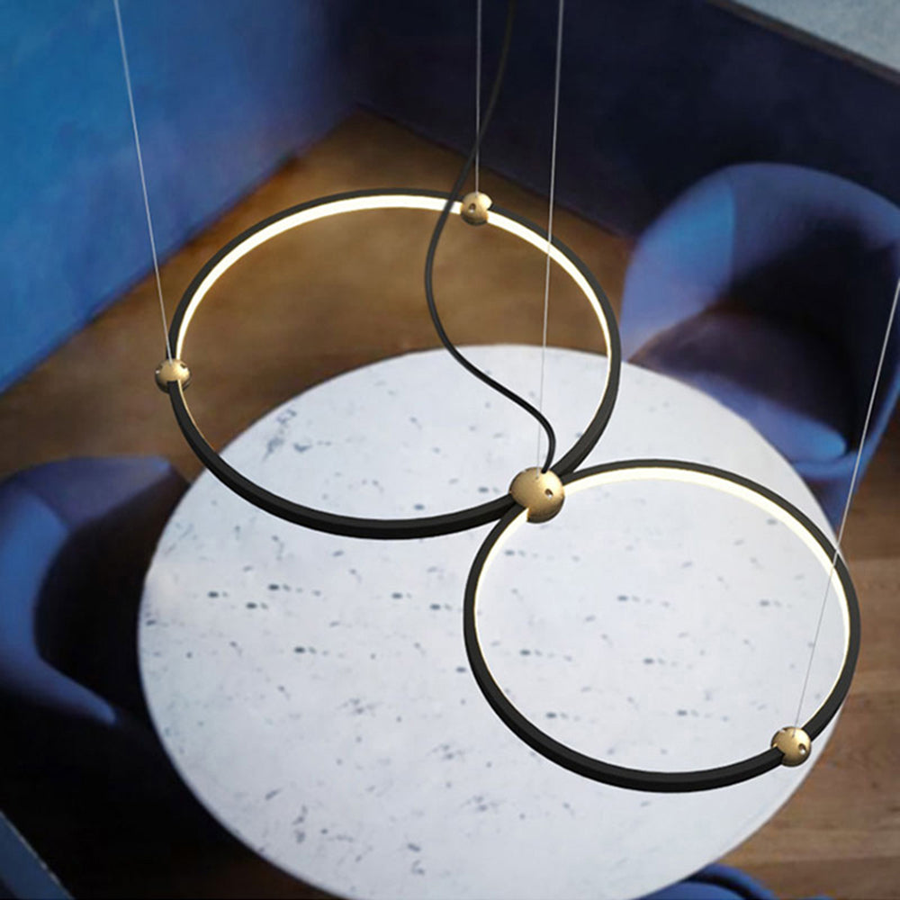Arisha Minimalistisk Ring Metall Pendellampor Svart Matsal/Vardagsrum